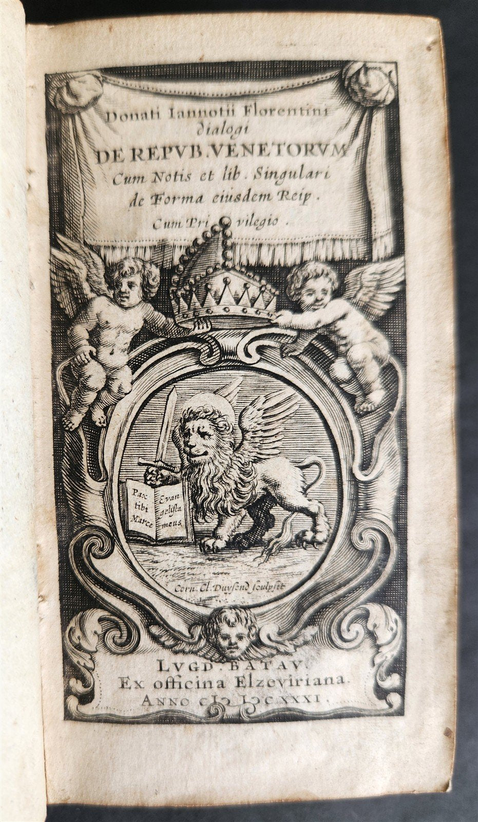 1631 VENICE HISTORY Elzevir DIALOGI de REPUBLICA VENETORUM antique ILLUSTRATED