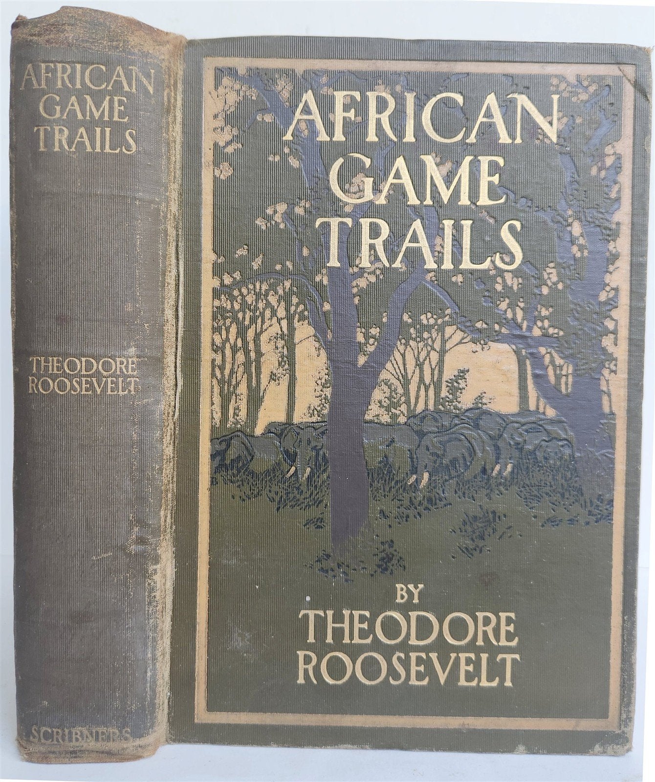 1910 AFRICAN GAME TRAILS by THEODORE ROOSEVELT antique ILLUSTRATED BOOK
