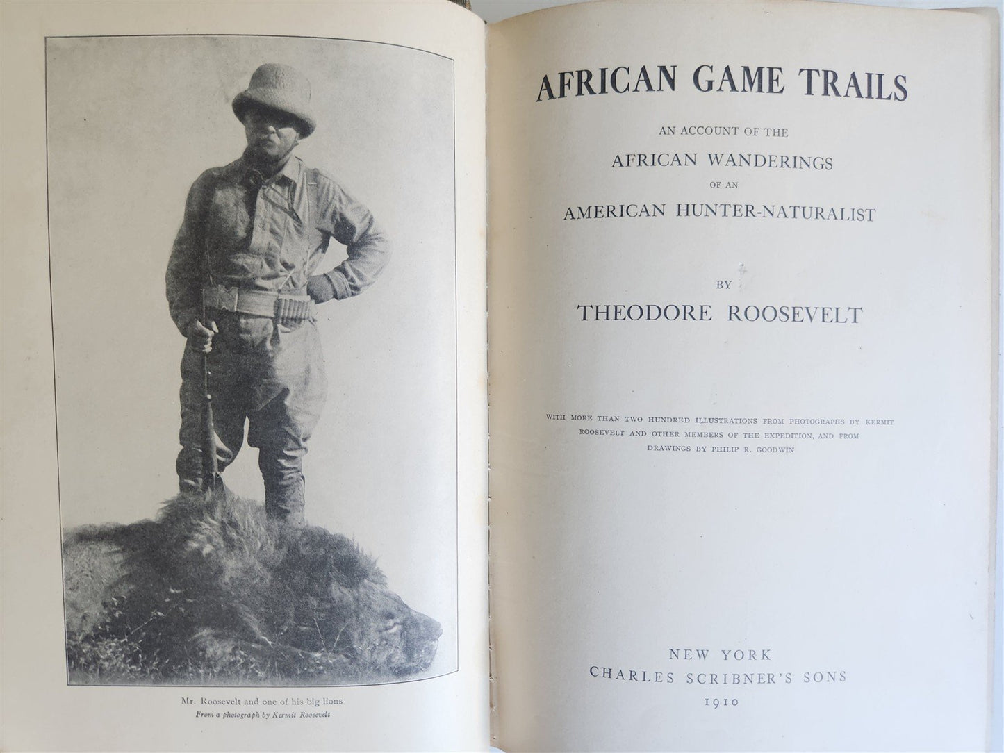 1910 AFRICAN GAME TRAILS by THEODORE ROOSEVELT antique ILLUSTRATED BOOK