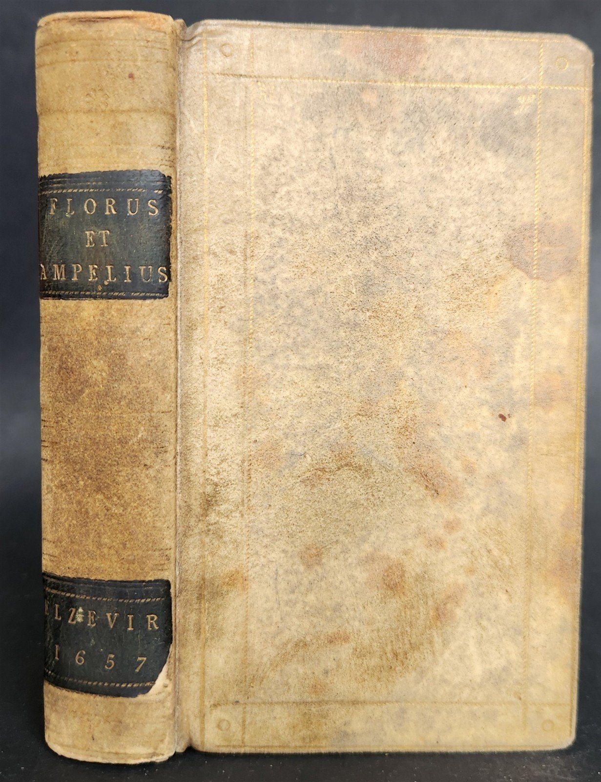 1657 ROMAN HISTORY of LUCIUS ANNAEUS FLORUS antique VELLUM BINDING Elzevir Press