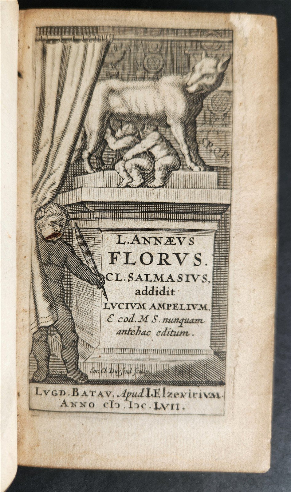 1657 ROMAN HISTORY of LUCIUS ANNAEUS FLORUS antique VELLUM BINDING Elzevir Press
