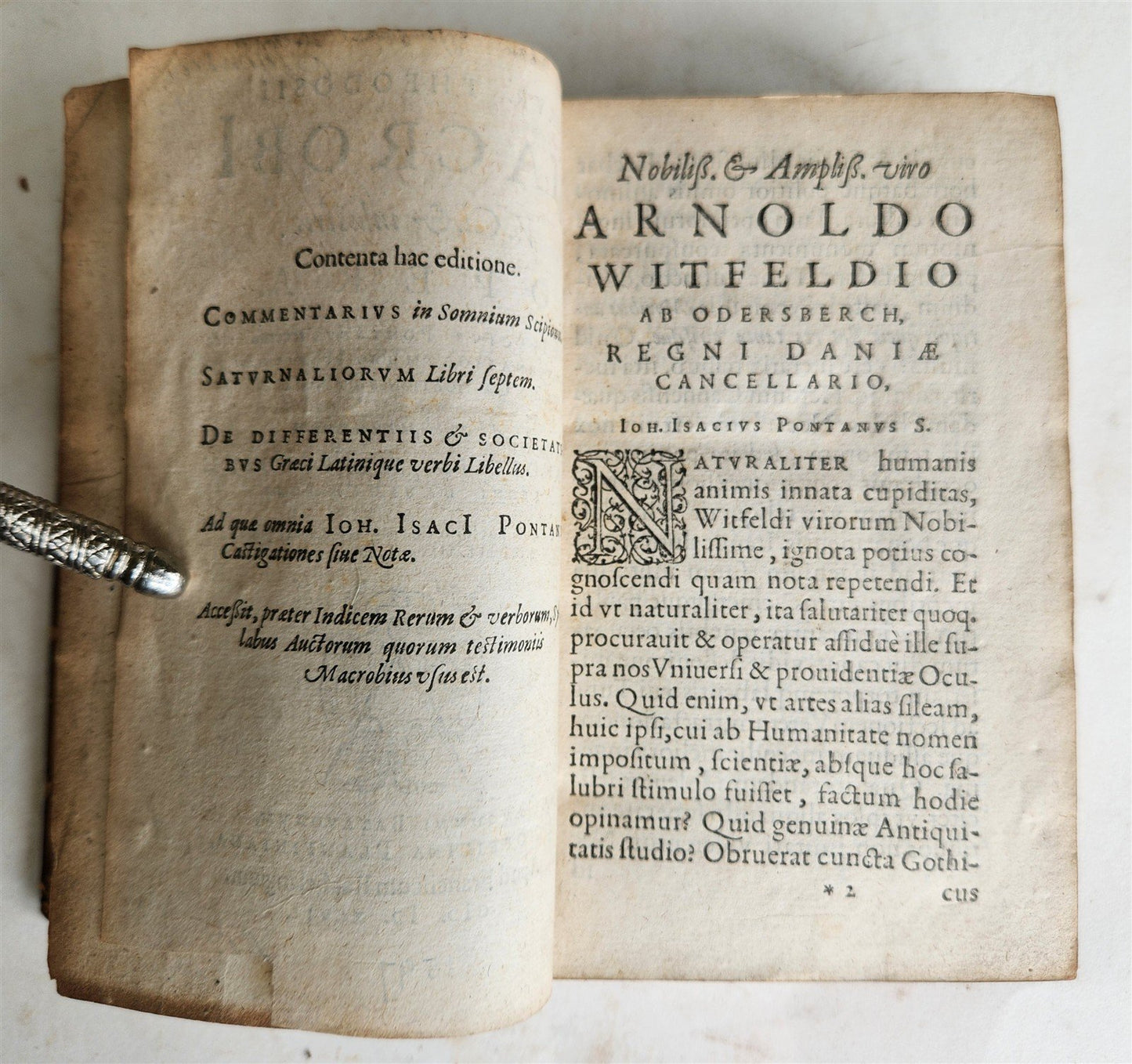 1597 MACROBIUS OPERA w/ SATURNALIA antique 16th CENTURY PLANTIN PRESS