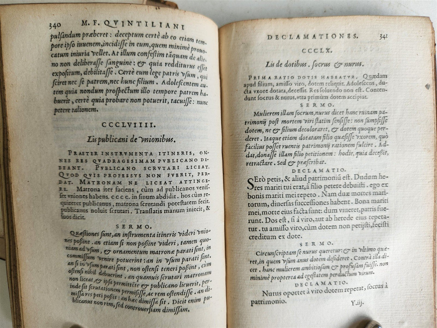 1580 Declamationes by QUINTILLIANUS antique ROBERTI STEPHANI PRESS 16th CENTURY