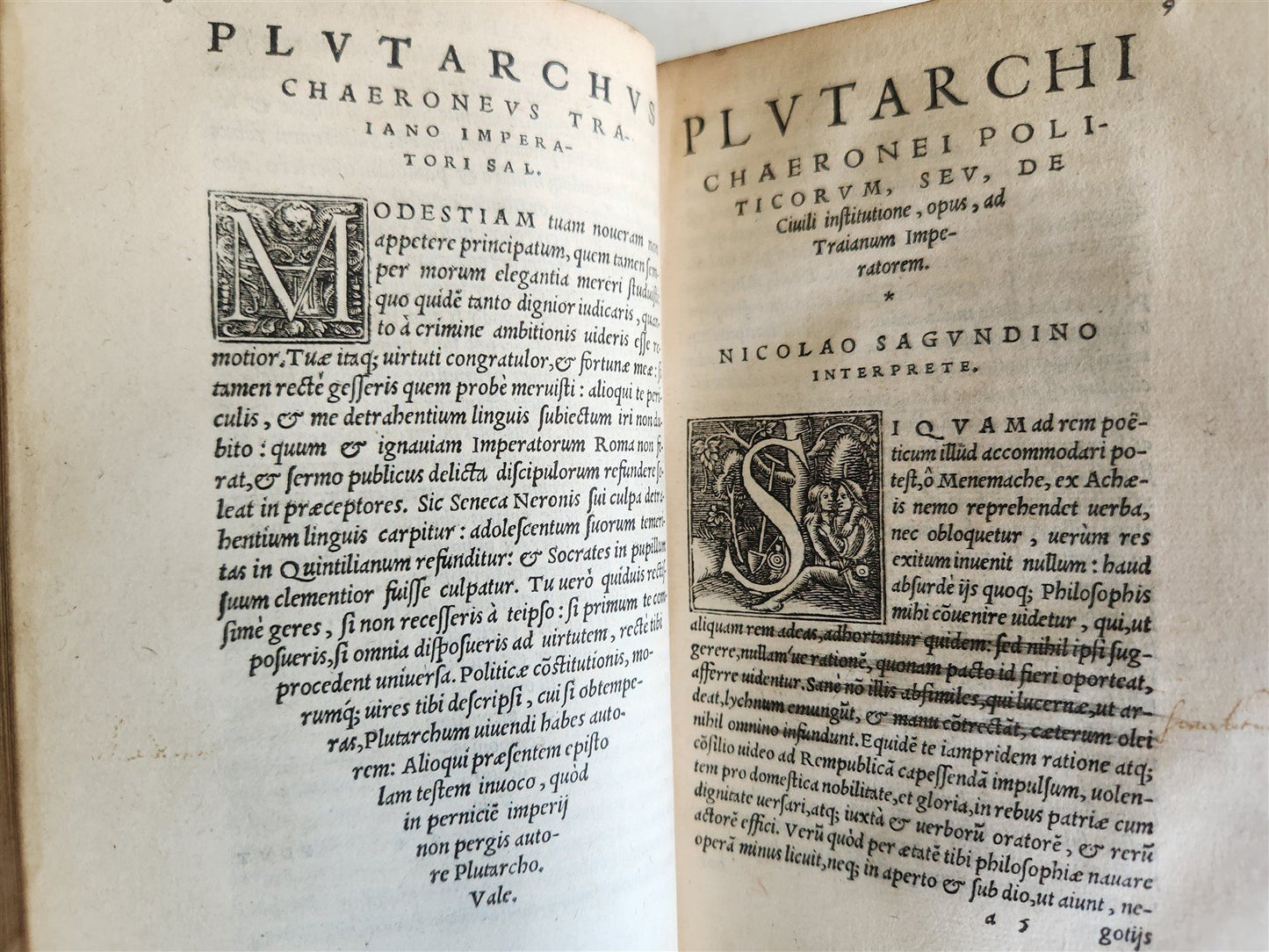 1549 PLUTARCHI CHAERONEI PHILOSOPHI HISTORICI antique 16th CENTURY Seb. Gryphius