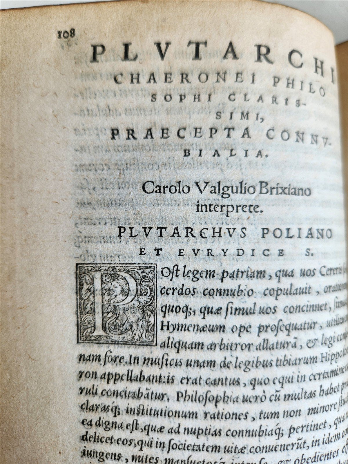 1549 PLUTARCHI CHAERONEI PHILOSOPHI HISTORICI antique 16th CENTURY Seb. Gryphius