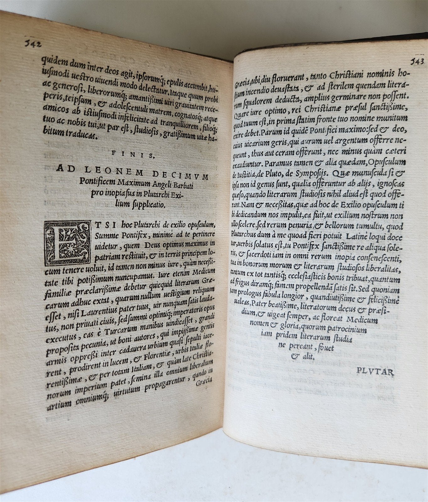 1549 PLUTARCHI CHAERONEI PHILOSOPHI HISTORICI antique 16th CENTURY Seb. Gryphius