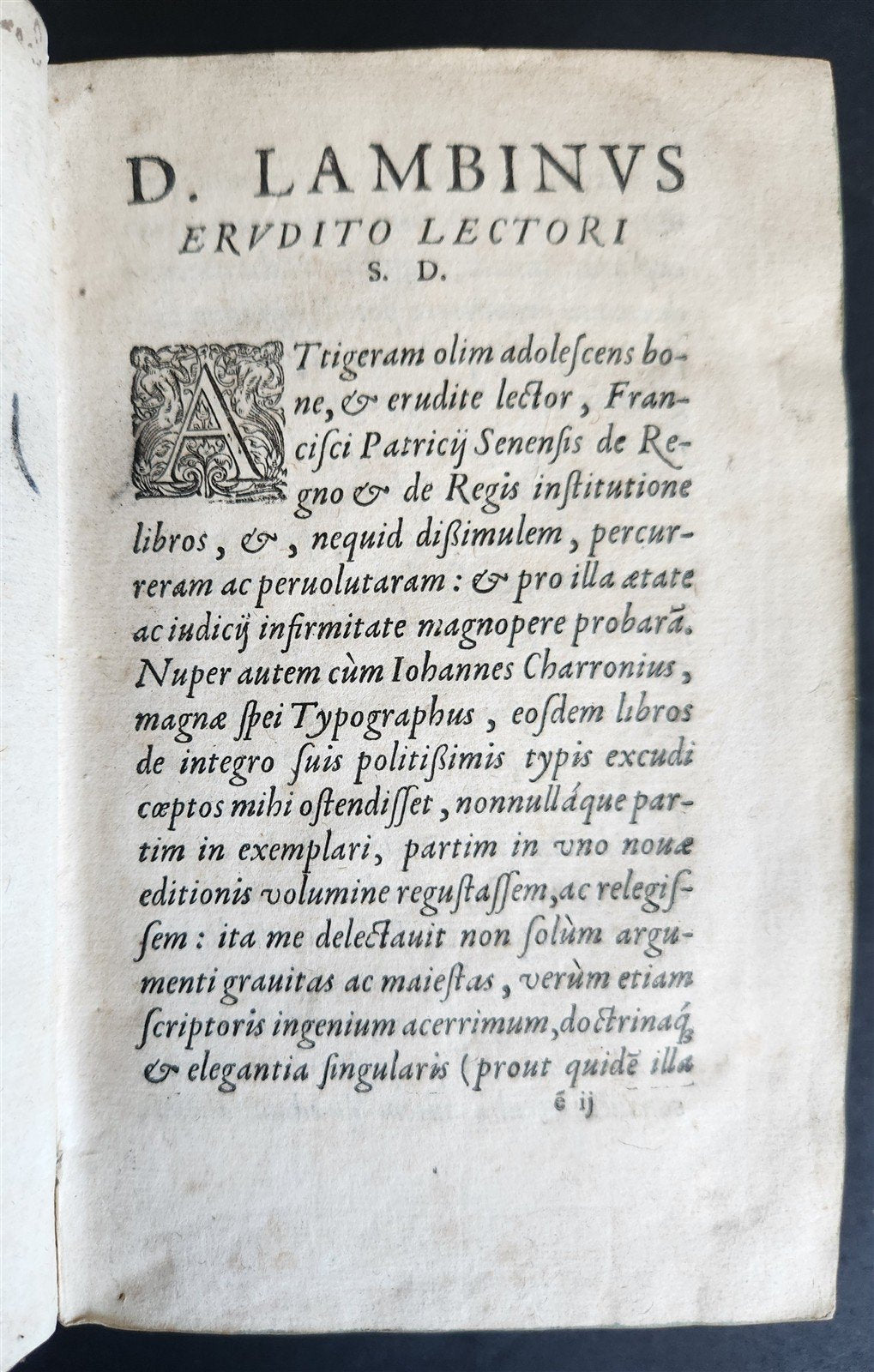 1582 KINGDOM & EDUCATION of KING by Francesco Patrizi antique DE REGNO et REGIS