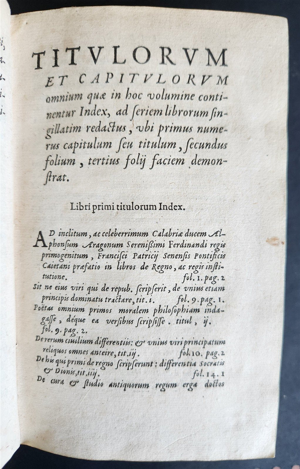1582 KINGDOM & EDUCATION of KING by Francesco Patrizi antique DE REGNO et REGIS