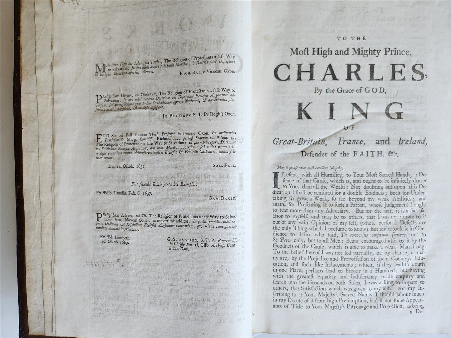 1727 PROTESTANT SERMONS antique WORKS OF WILLIAM CHILLINGWORTH folio