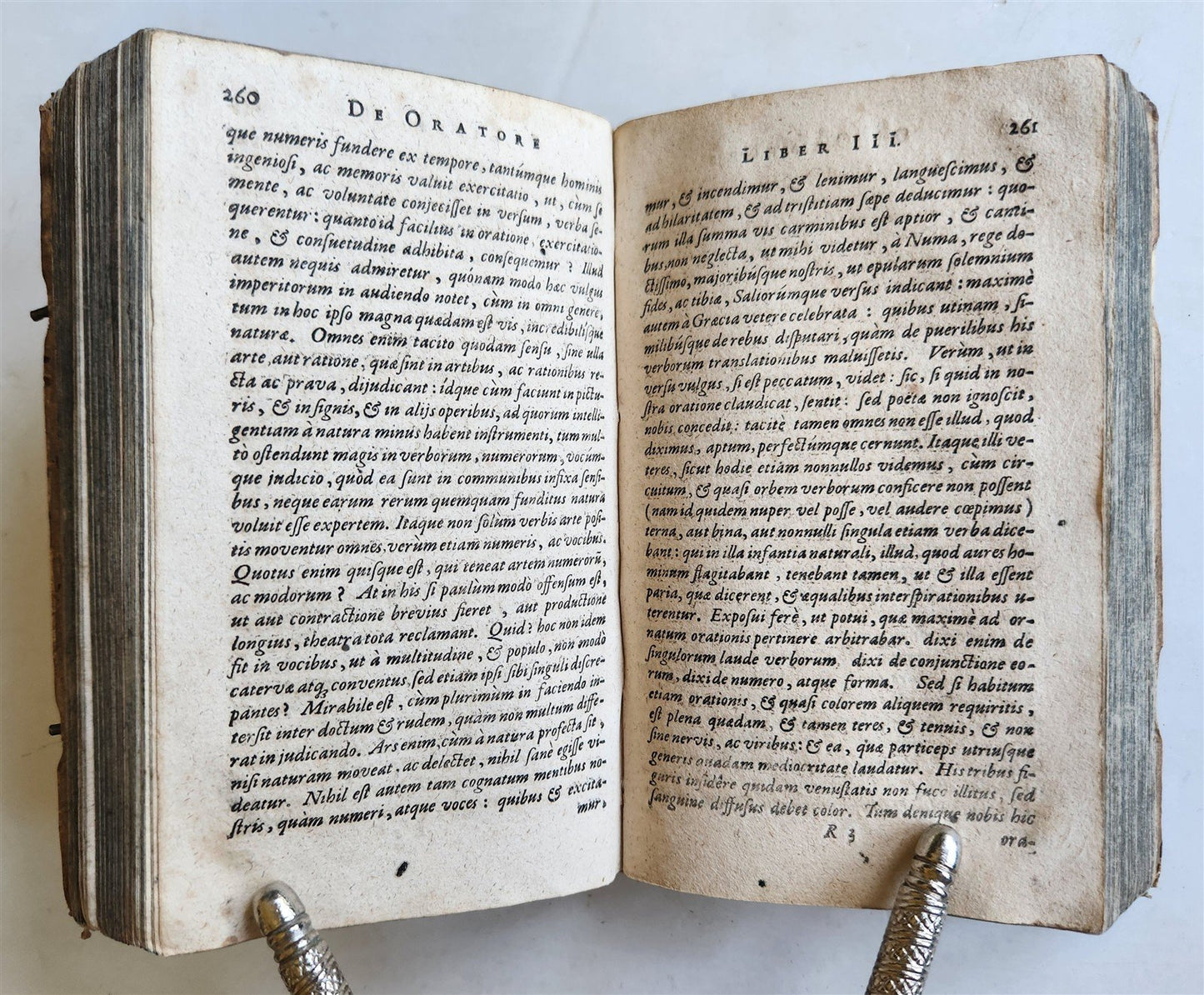 1693 M.T.CICERO de ORATORE antique BLIND TOOLED PIGSKIN BINDING