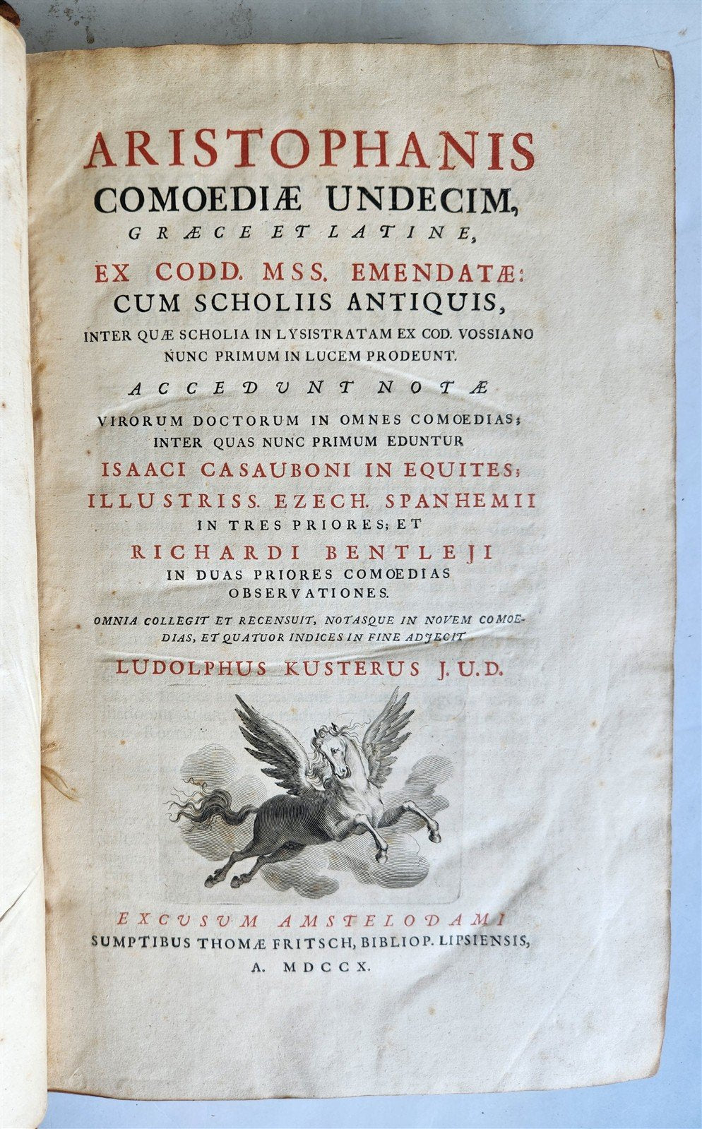 1710 ARISTOPHANIS Comoediae Undecim antique MASSIVE FOLIO