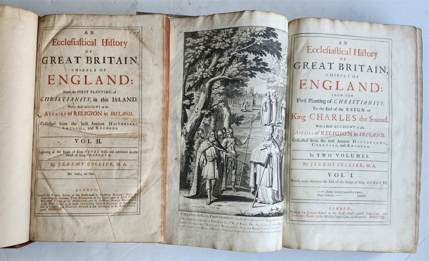 1708 ECCLESIASTICAL HISTORY of GREAT BRITAIN 2 VOLUMES antique MASSIVE FOLIOS