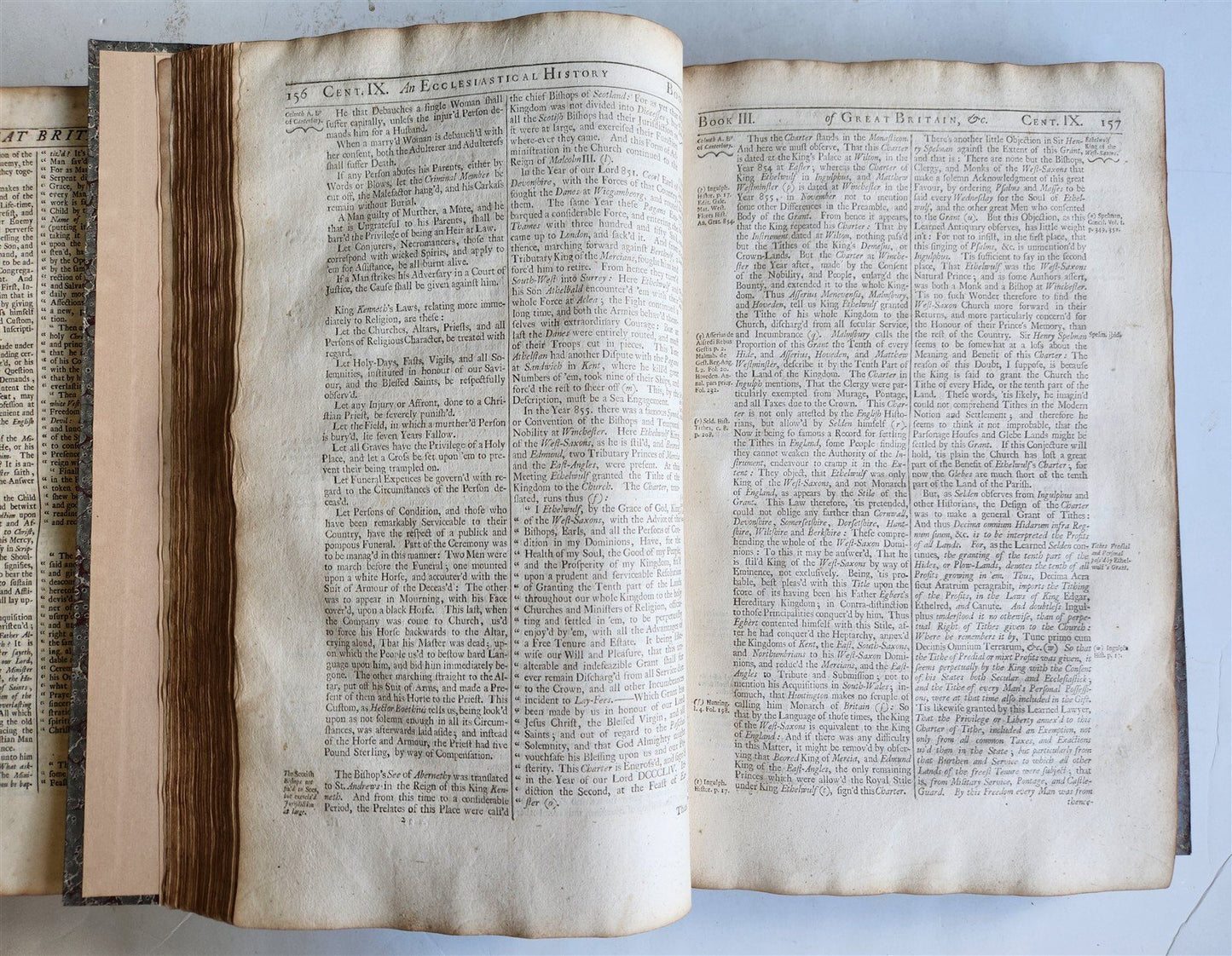 1708 ECCLESIASTICAL HISTORY of GREAT BRITAIN 2 VOLUMES antique MASSIVE FOLIOS
