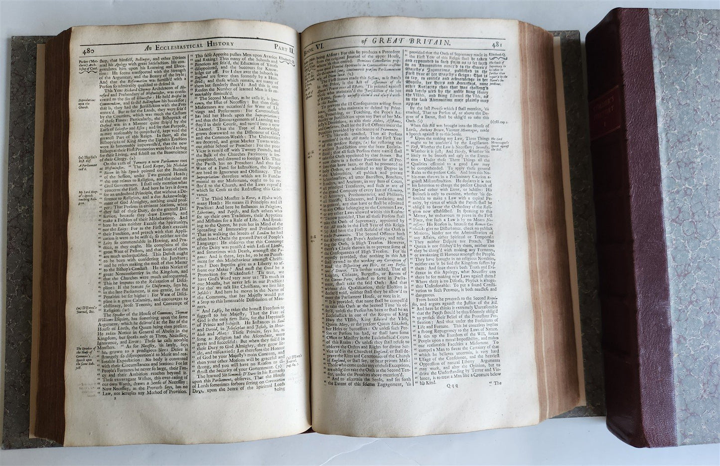 1708 ECCLESIASTICAL HISTORY of GREAT BRITAIN 2 VOLUMES antique MASSIVE FOLIOS