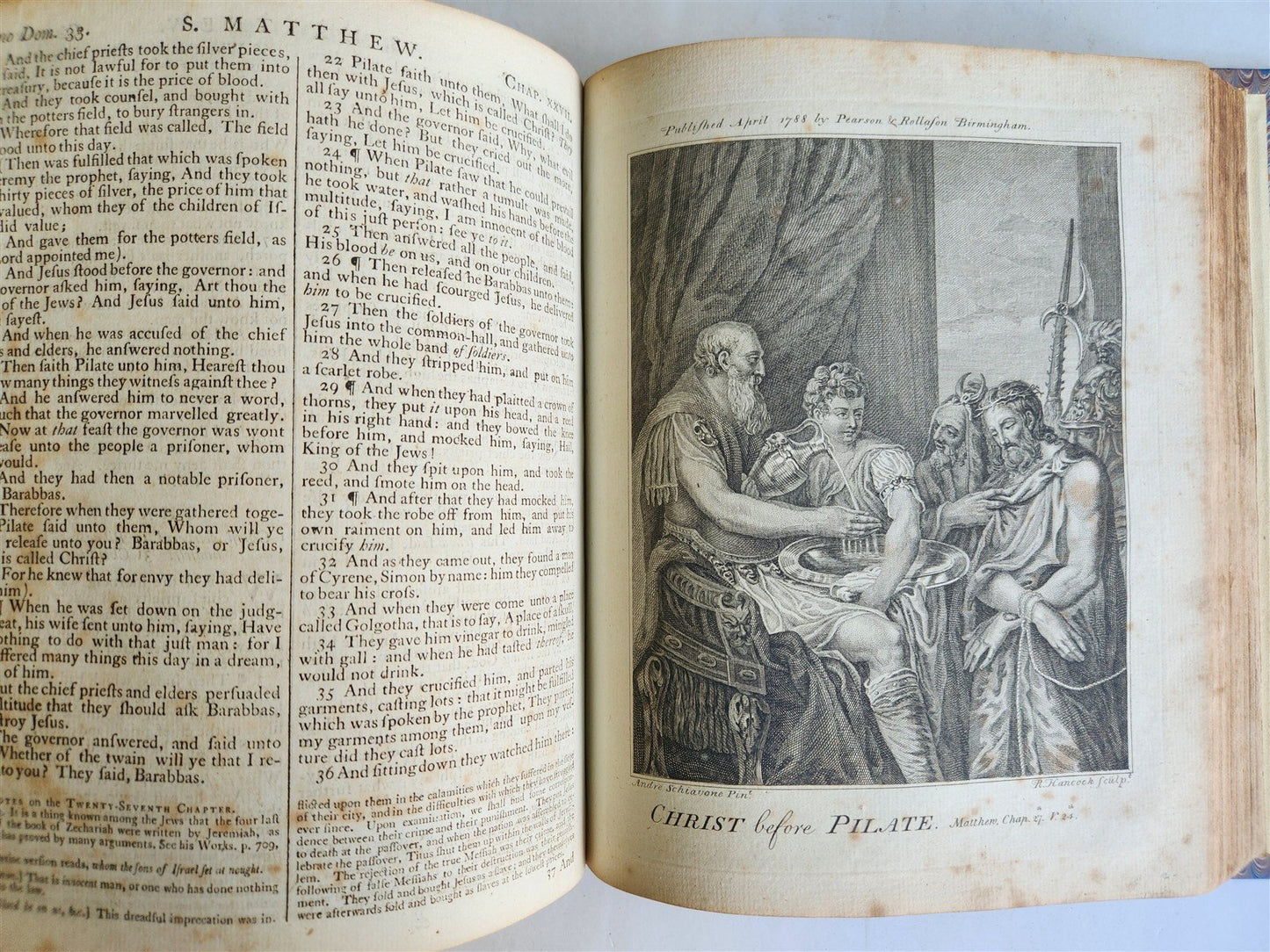1788 BIBLE in ENGLISH antique ILLUSTRATED