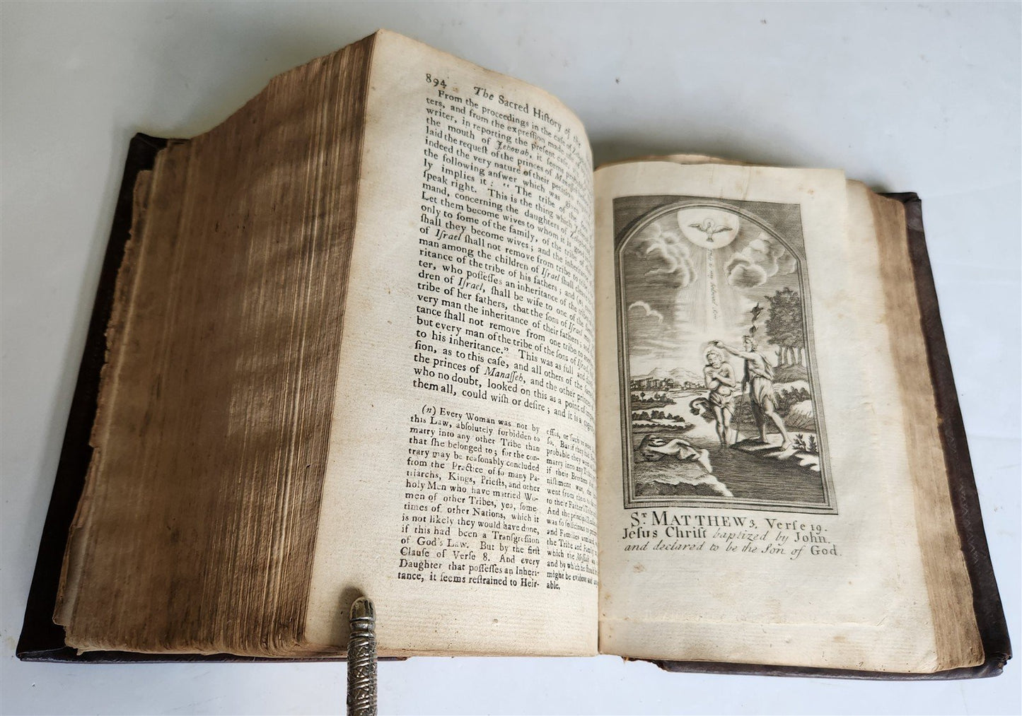1738 BIBLE OLD AND NEW TESTAMENT HISTORY in ENGLISH antique ILLUSTRATED