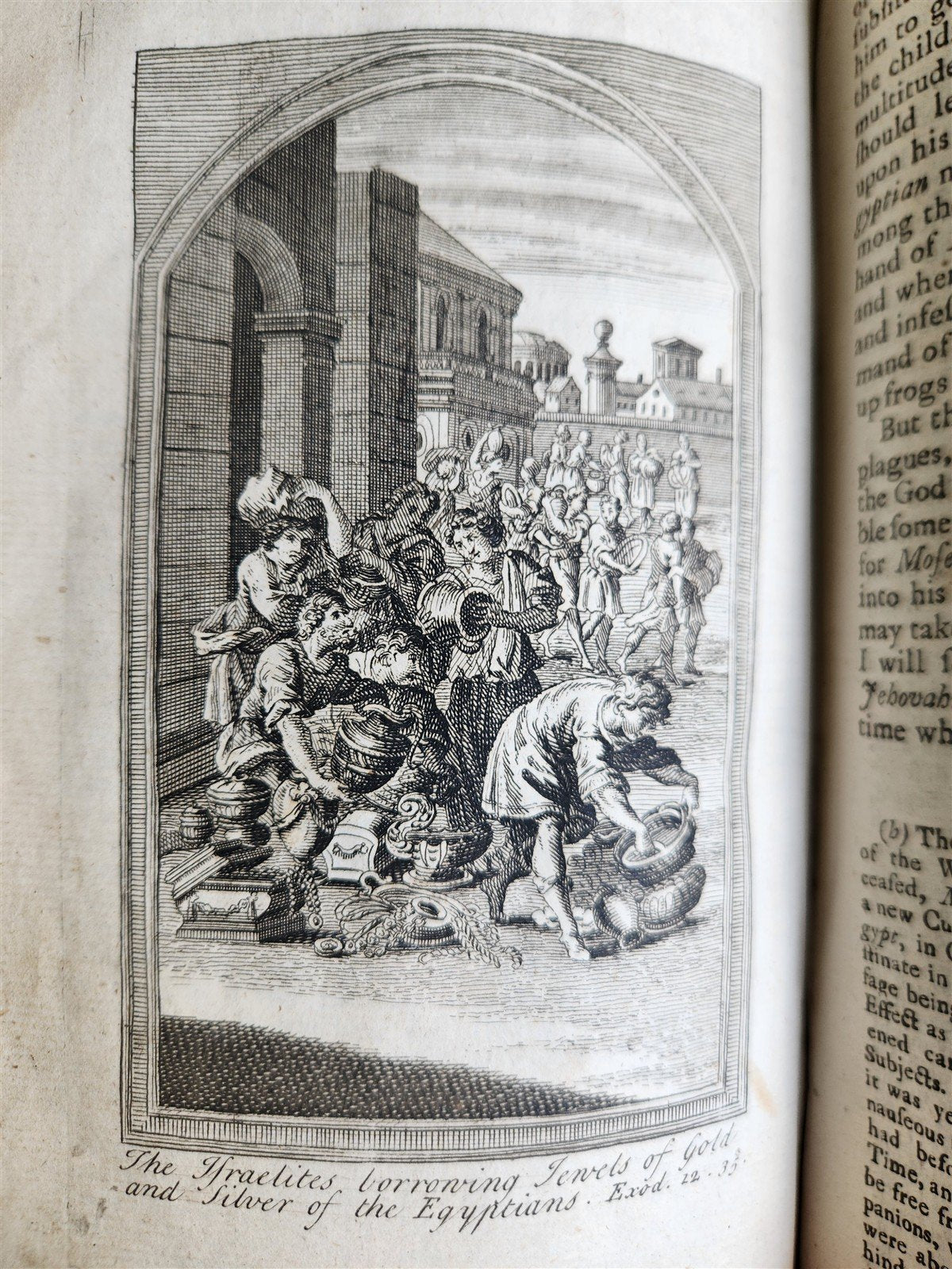 1738 BIBLE OLD AND NEW TESTAMENT HISTORY in ENGLISH antique ILLUSTRATED