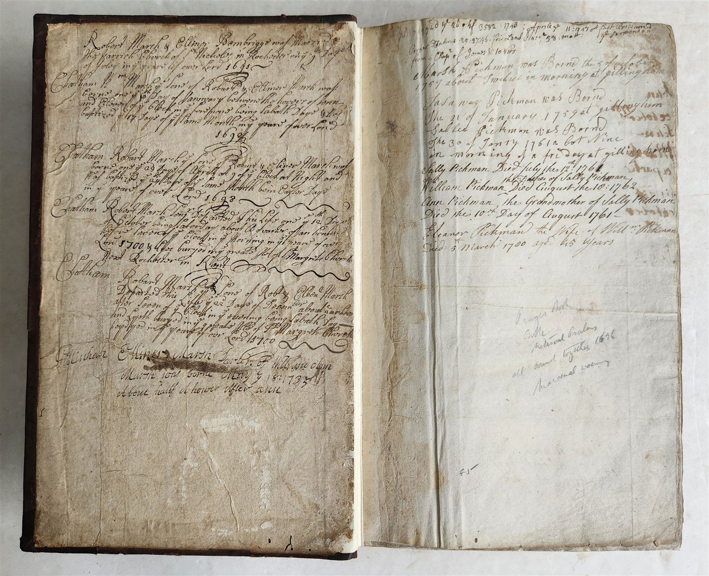 1696 BIBLE in ENGLISH antique MASSIVE FOLIO w/ BOOK OF COMMON PRAYER