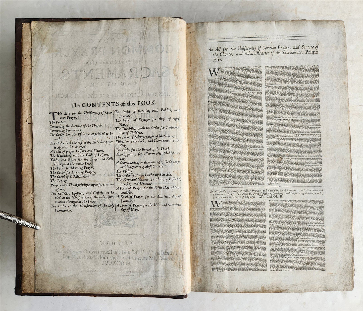 1696 BIBLE in ENGLISH antique MASSIVE FOLIO w/ BOOK OF COMMON PRAYER