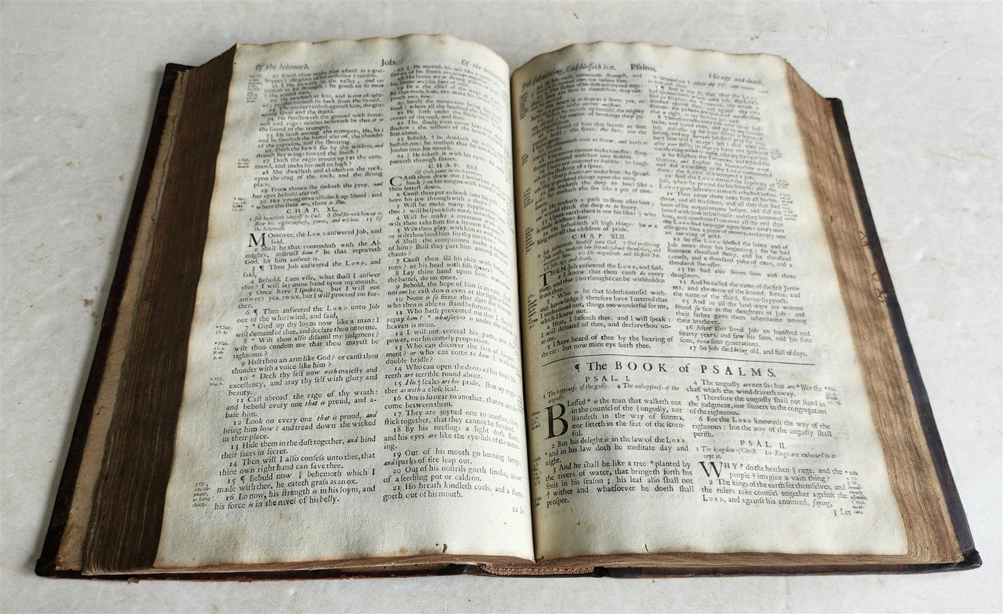 1696 BIBLE in ENGLISH antique MASSIVE FOLIO w/ BOOK OF COMMON PRAYER