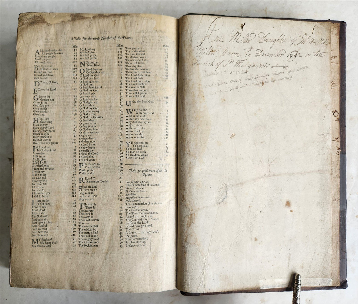1696 BIBLE in ENGLISH antique MASSIVE FOLIO w/ BOOK OF COMMON PRAYER