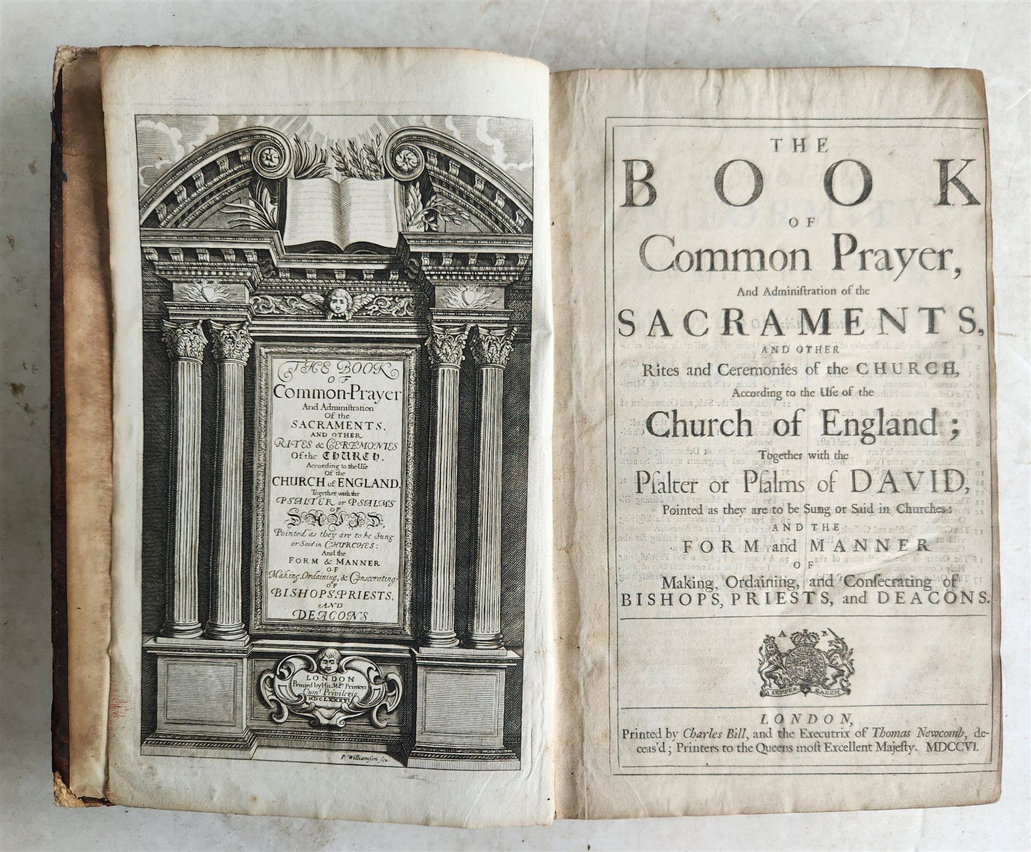 1706 BOOK OF COMMON PRAYER in ENGLISH antique FOLIO