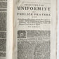 1706 BOOK OF COMMON PRAYER in ENGLISH antique FOLIO