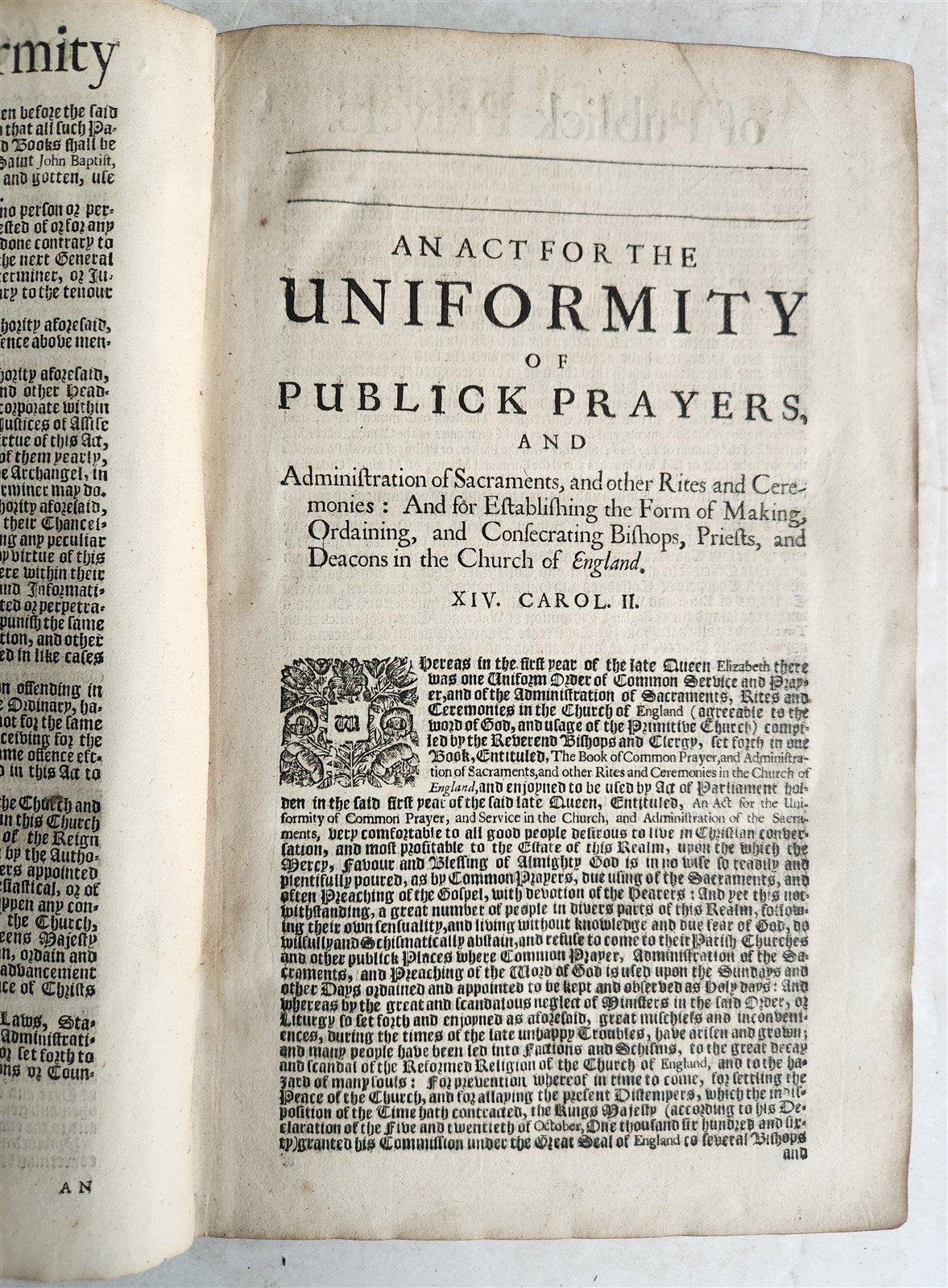 1706 BOOK OF COMMON PRAYER in ENGLISH antique FOLIO