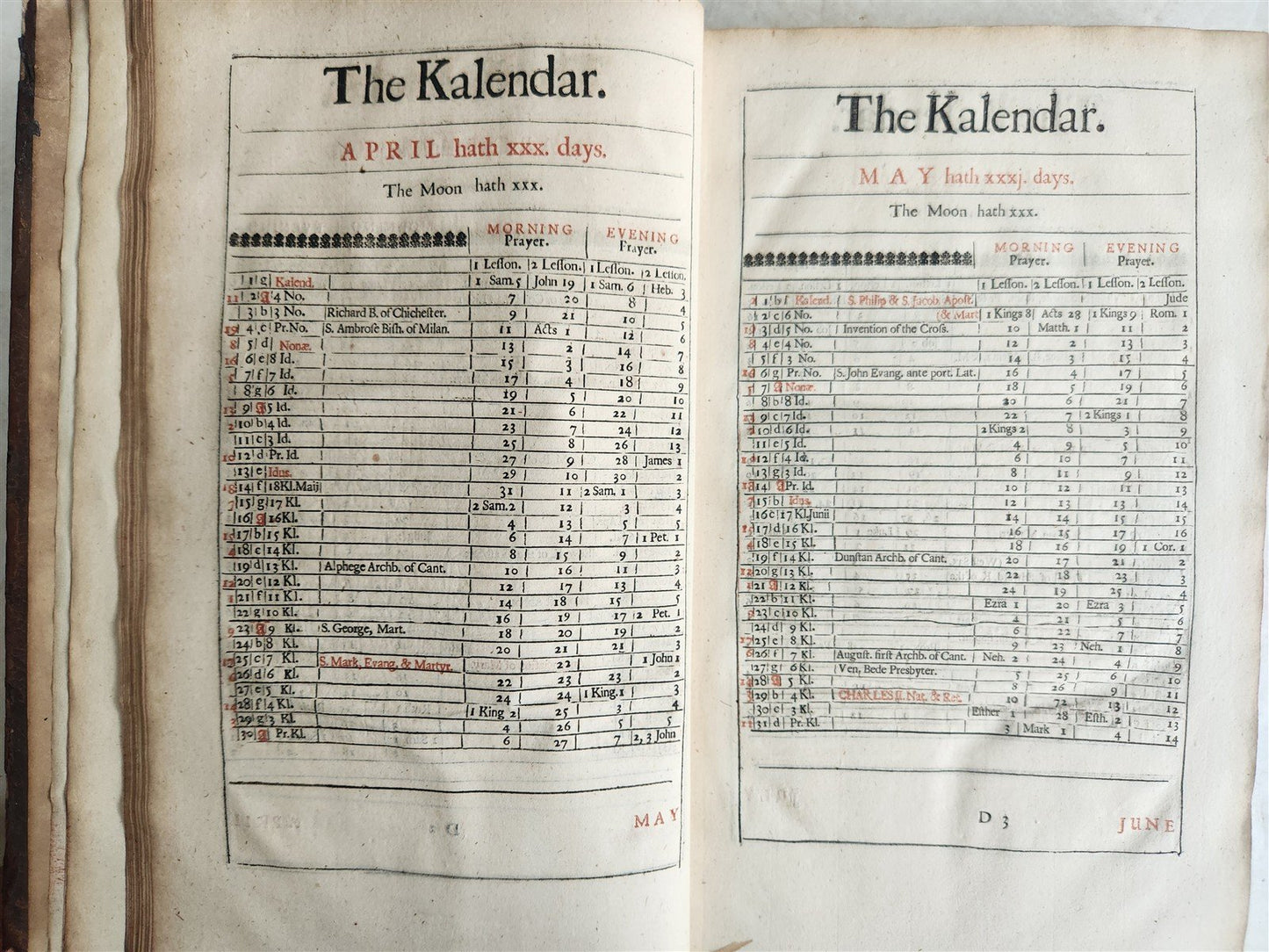 1706 BOOK OF COMMON PRAYER in ENGLISH antique FOLIO
