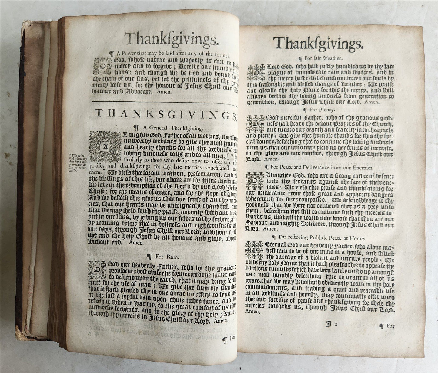 1706 BOOK OF COMMON PRAYER in ENGLISH antique FOLIO