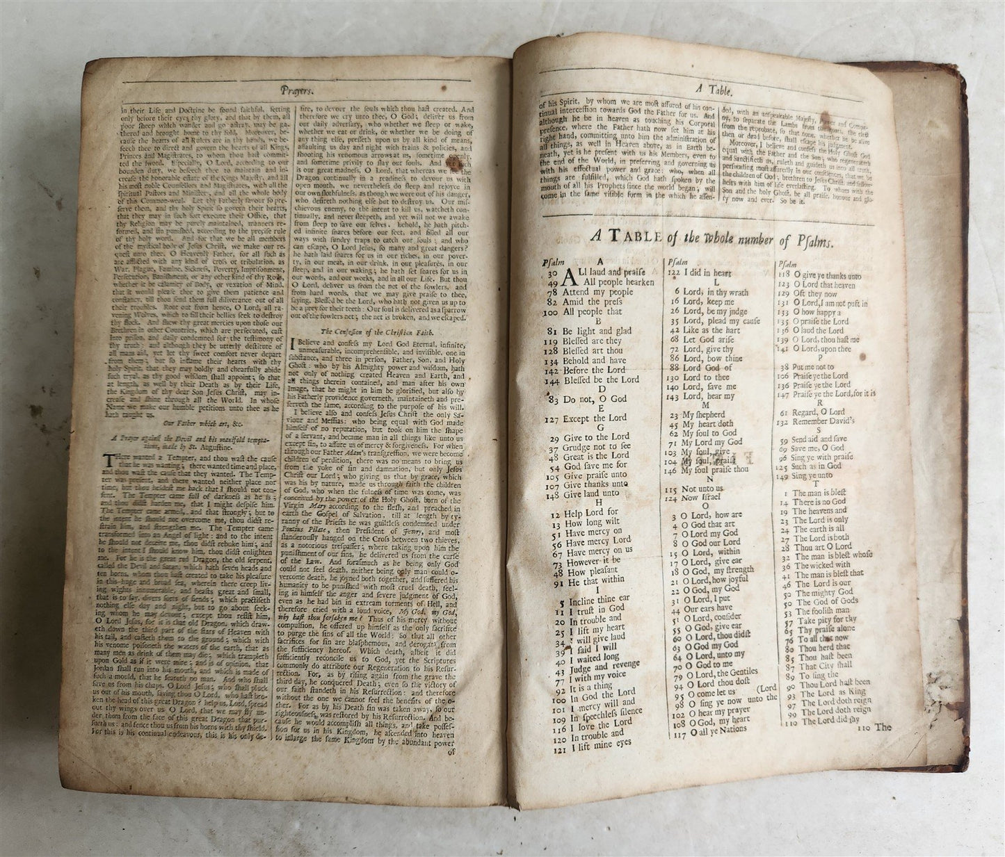 1706 BOOK OF COMMON PRAYER in ENGLISH antique FOLIO