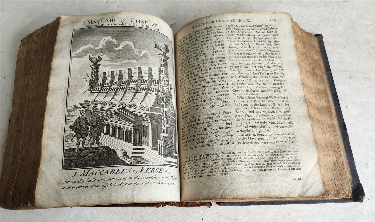 1739 BIBLE HISTORY in ENGLISH antique ILLUSTRATED OLD AND NEW TESTAMENT
