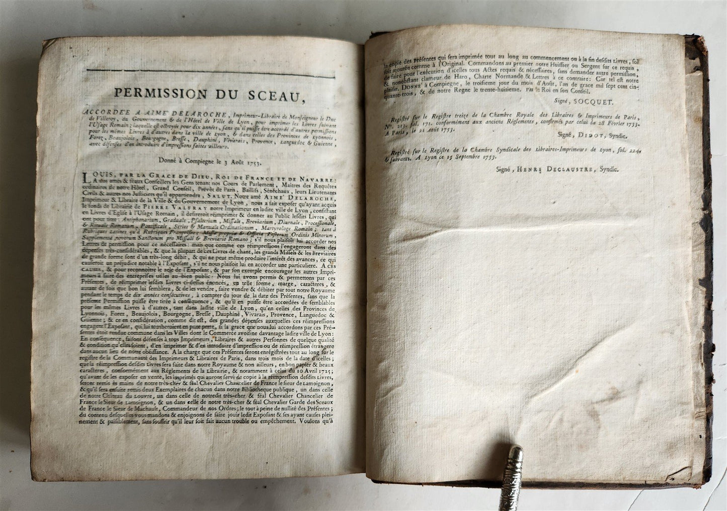 1760 ANTIPHONARIUM ROMANUM BREVIARIUM 'Sacro Sancti Concilii Tridentini' antique