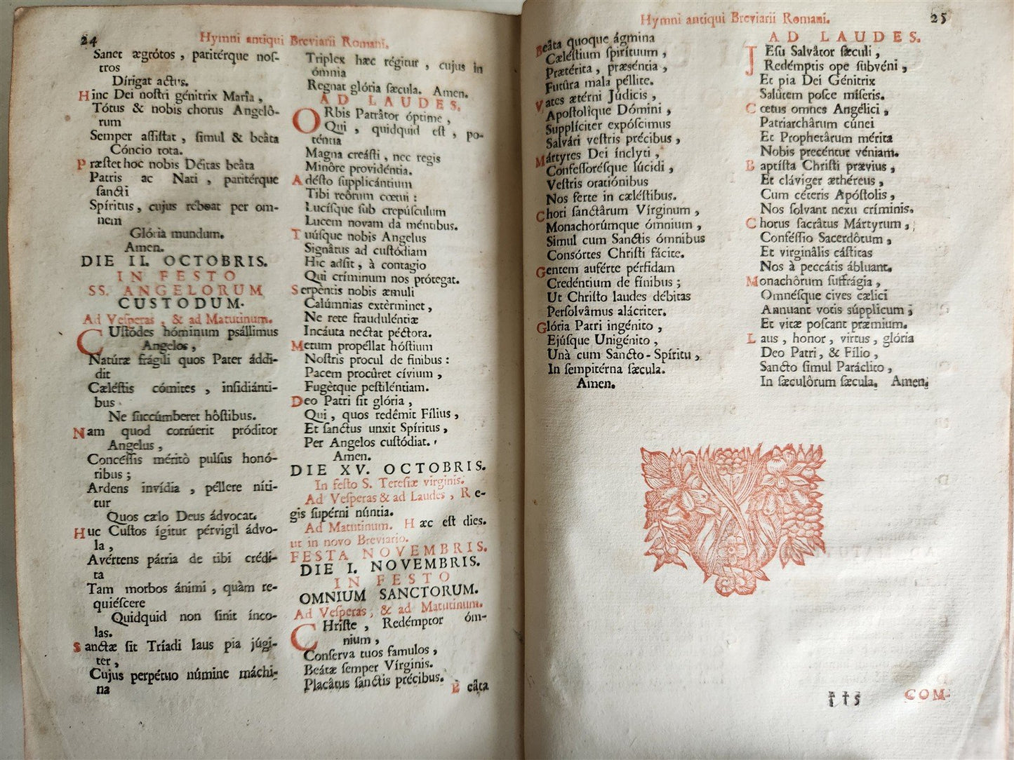 1739 BREVIARIUM ROMANUM 'Sacro Sancti Concilii Tridentini' antique PLANTIN PRESS