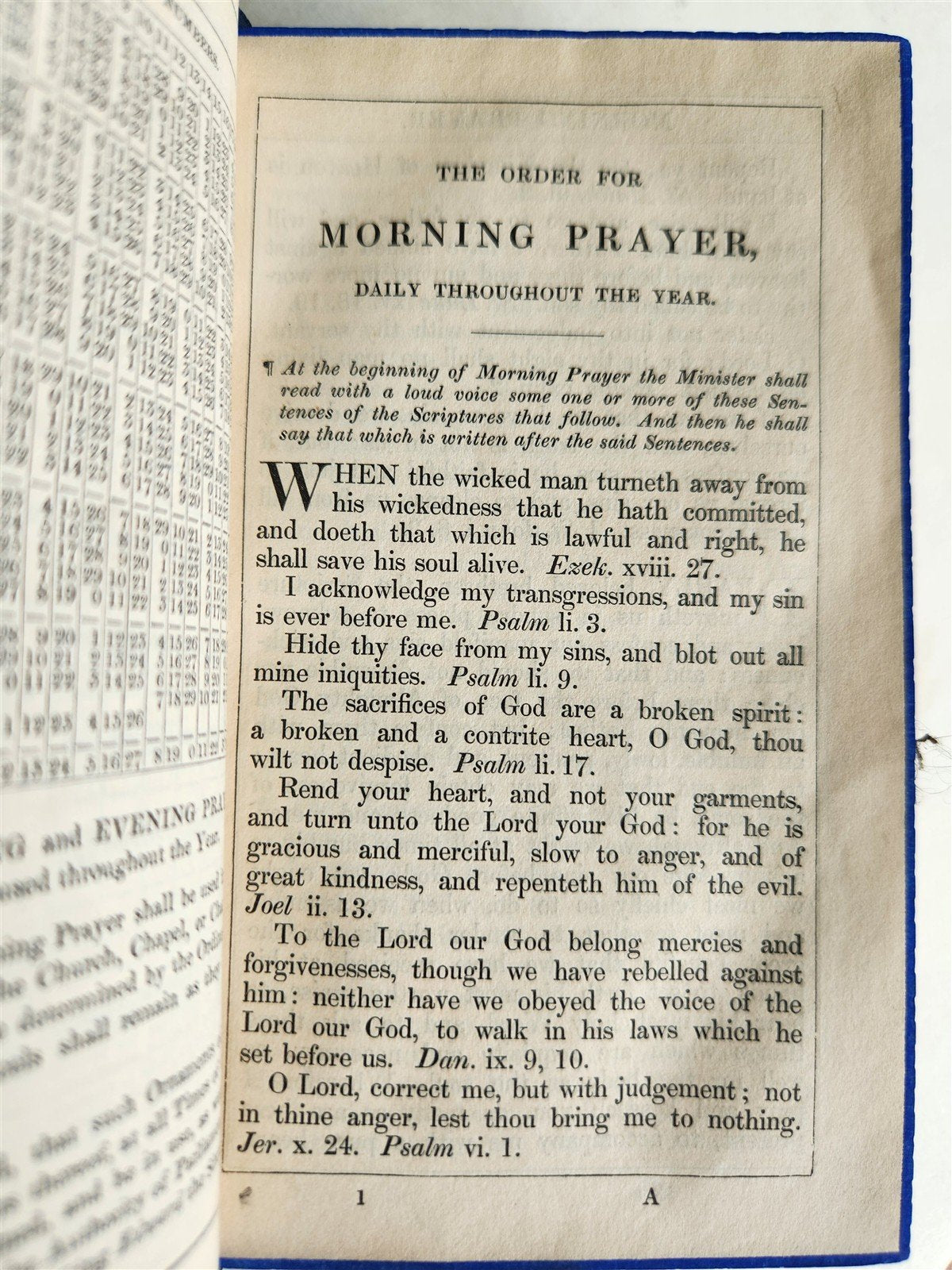 1845 BOOK OF COMMON PRAYER in ENGLISH w/ PSALMS of DAVID ANTIQUE FINE BINDING