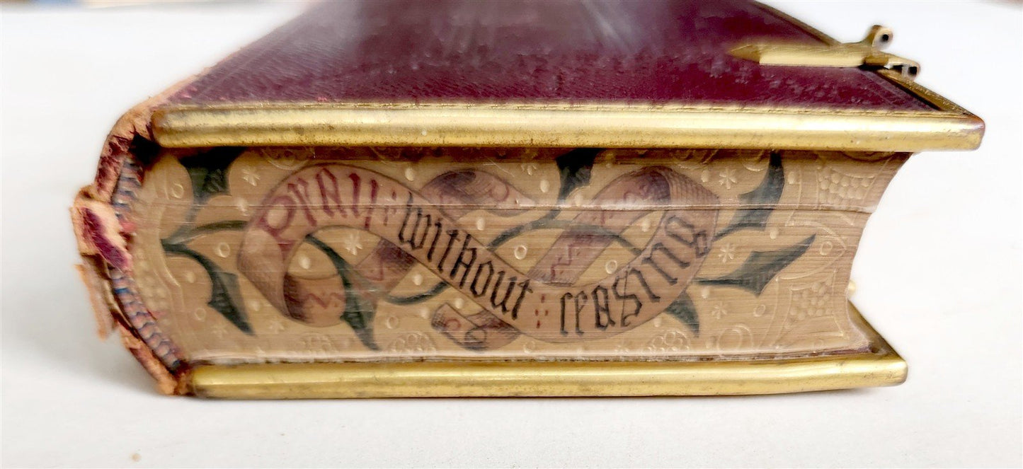 1840 FORE EDGE PAINTING BOOK OF COMMON PRAYER in ENGLISH antique w/ BRASS EDGES