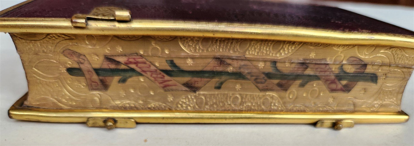1840 FORE EDGE PAINTING BOOK OF COMMON PRAYER in ENGLISH antique w/ BRASS EDGES