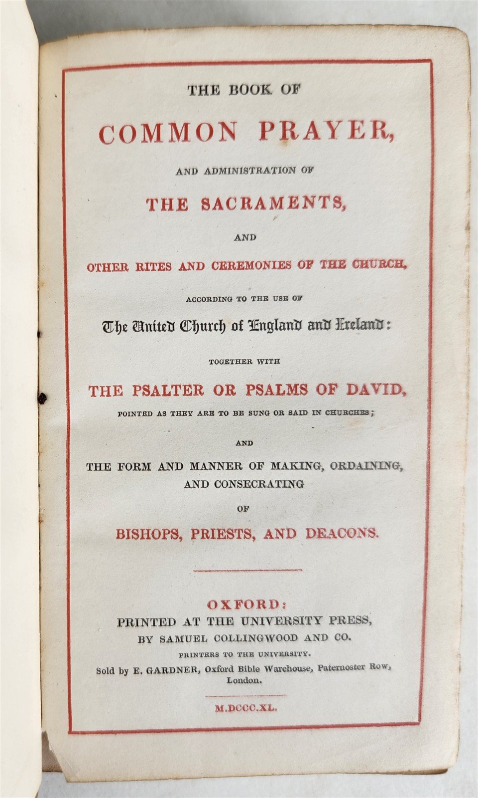 1840 FORE EDGE PAINTING BOOK OF COMMON PRAYER in ENGLISH antique w/ BRASS EDGES