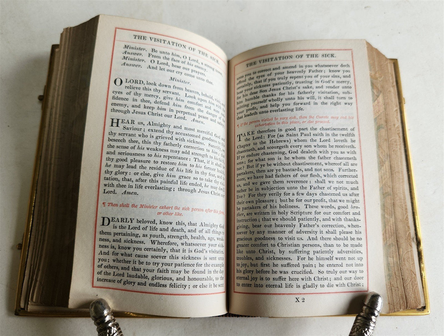 1840 FORE EDGE PAINTING BOOK OF COMMON PRAYER in ENGLISH antique w/ BRASS EDGES