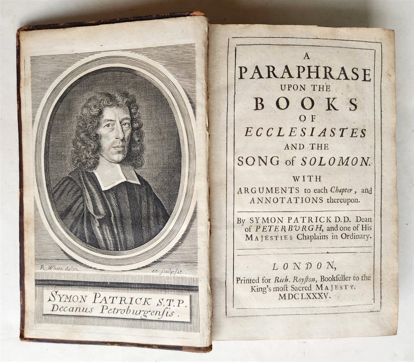 1685 PARAPHRASE upon BOOKS of ECCLESIATES & SONG of SOLOMON in English ANTIQUE