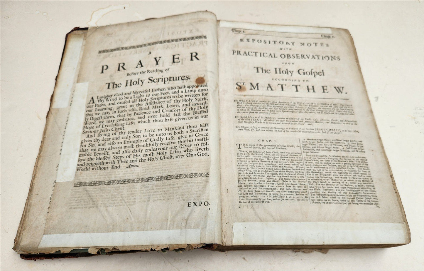 1719 EXPOSITORY NOTES on NEW TESTAMENT antique BIBLE COMMENTARY FOLIO in ENGLISH