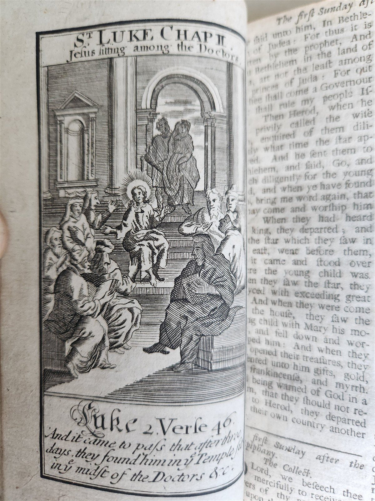 1726 BOOK OF COMMON PRAYER in ENGLISH antique ILLUSTRATED