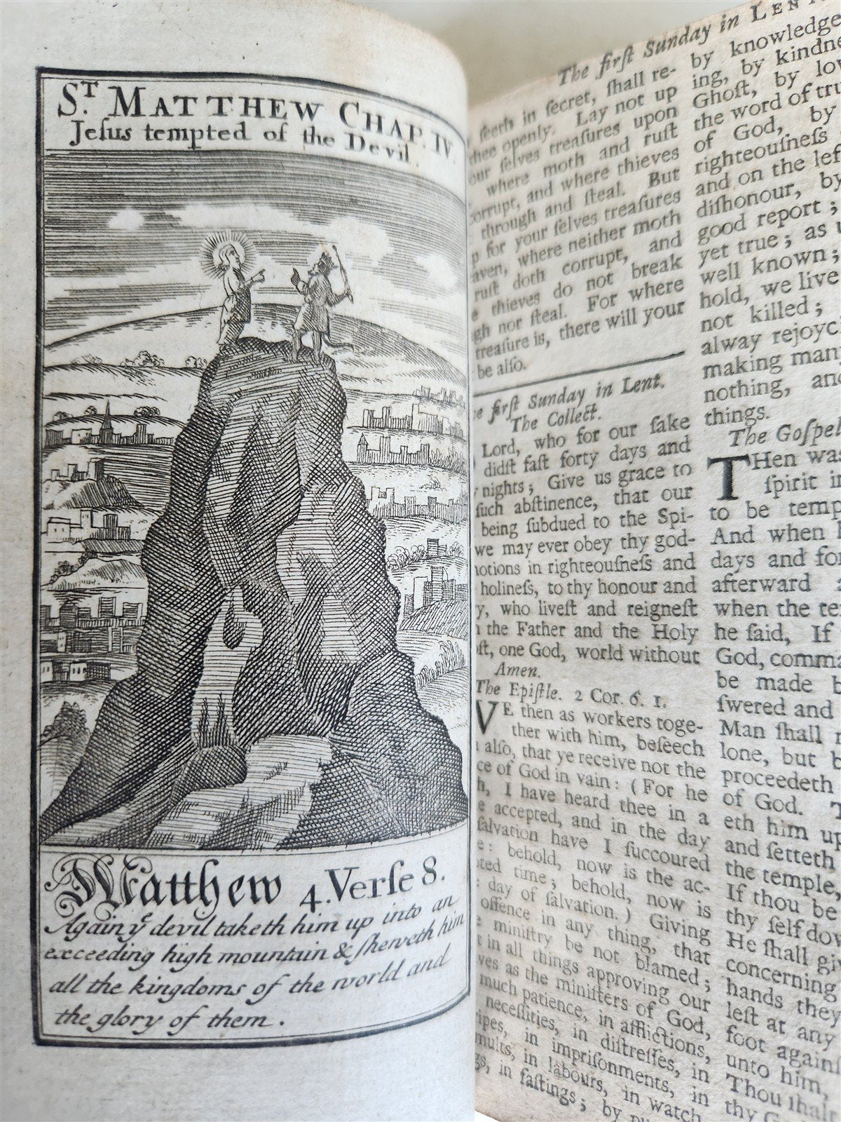 1726 BOOK OF COMMON PRAYER in ENGLISH antique ILLUSTRATED