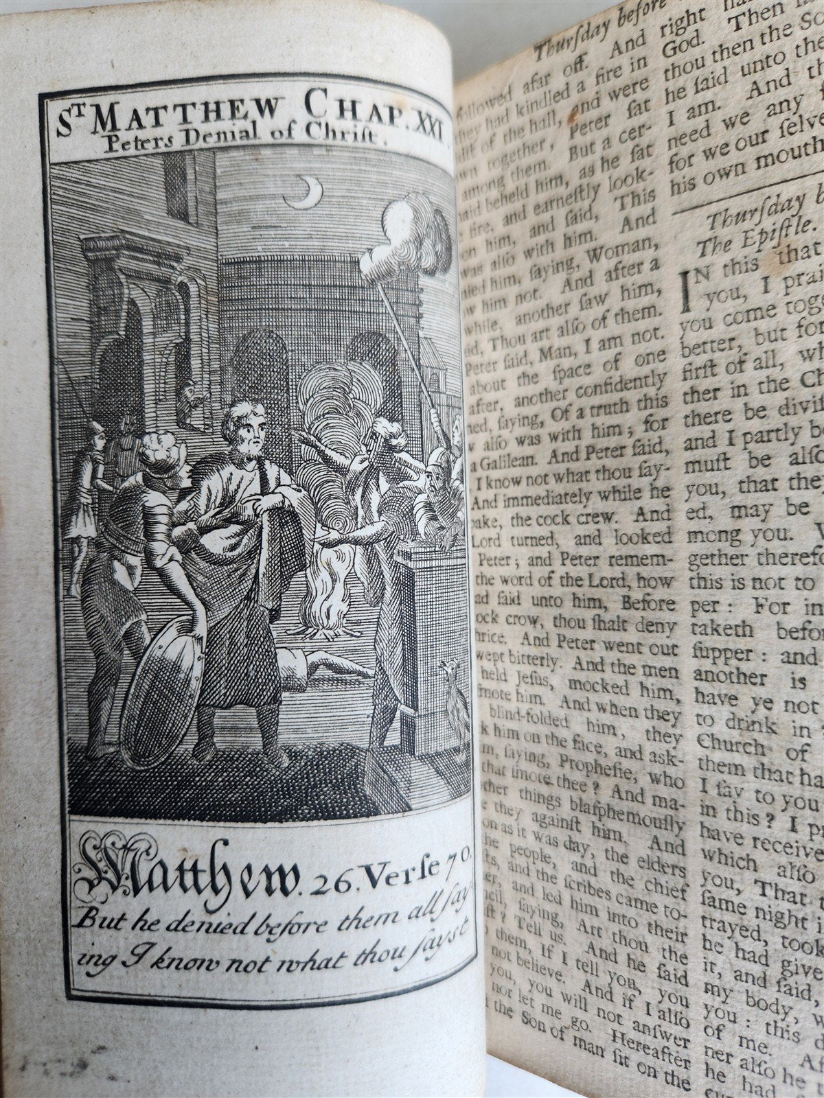 1726 BOOK OF COMMON PRAYER in ENGLISH antique ILLUSTRATED