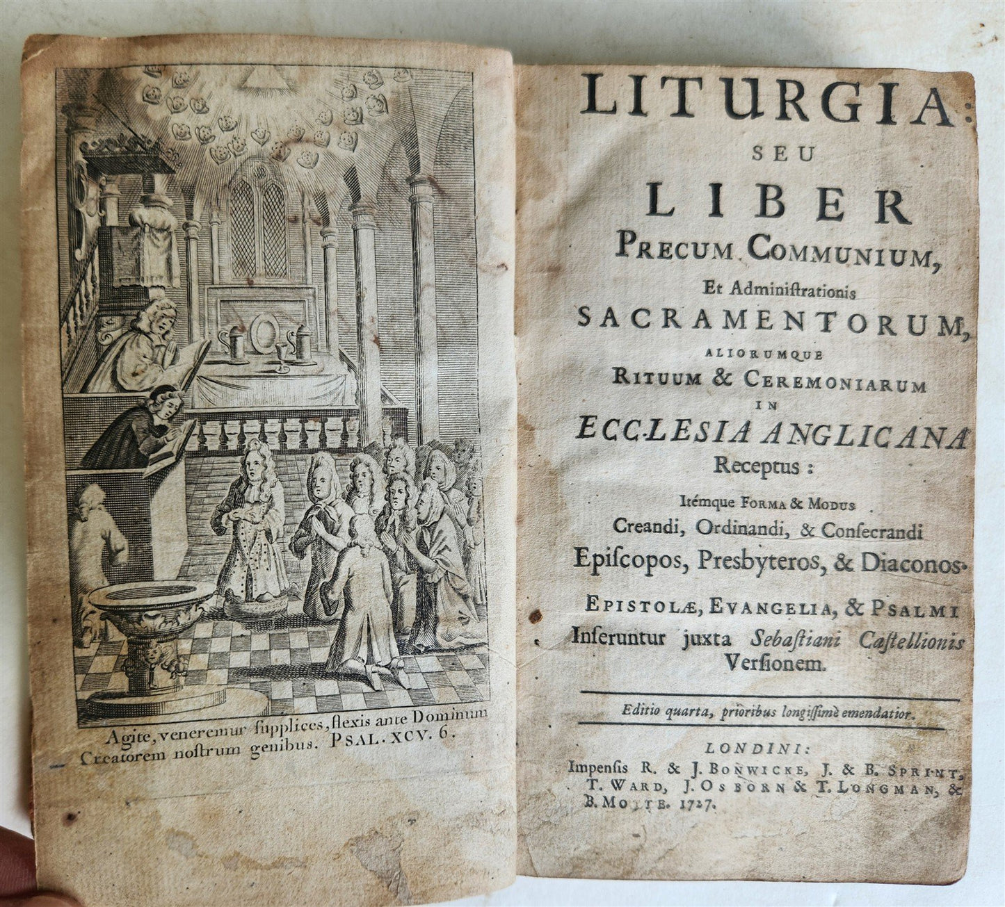 1727 LITURGIA seu LIBER in ENGLISH antique