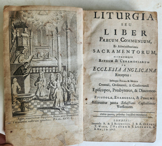1727 LITURGIA seu LIBER in ENGLISH antique