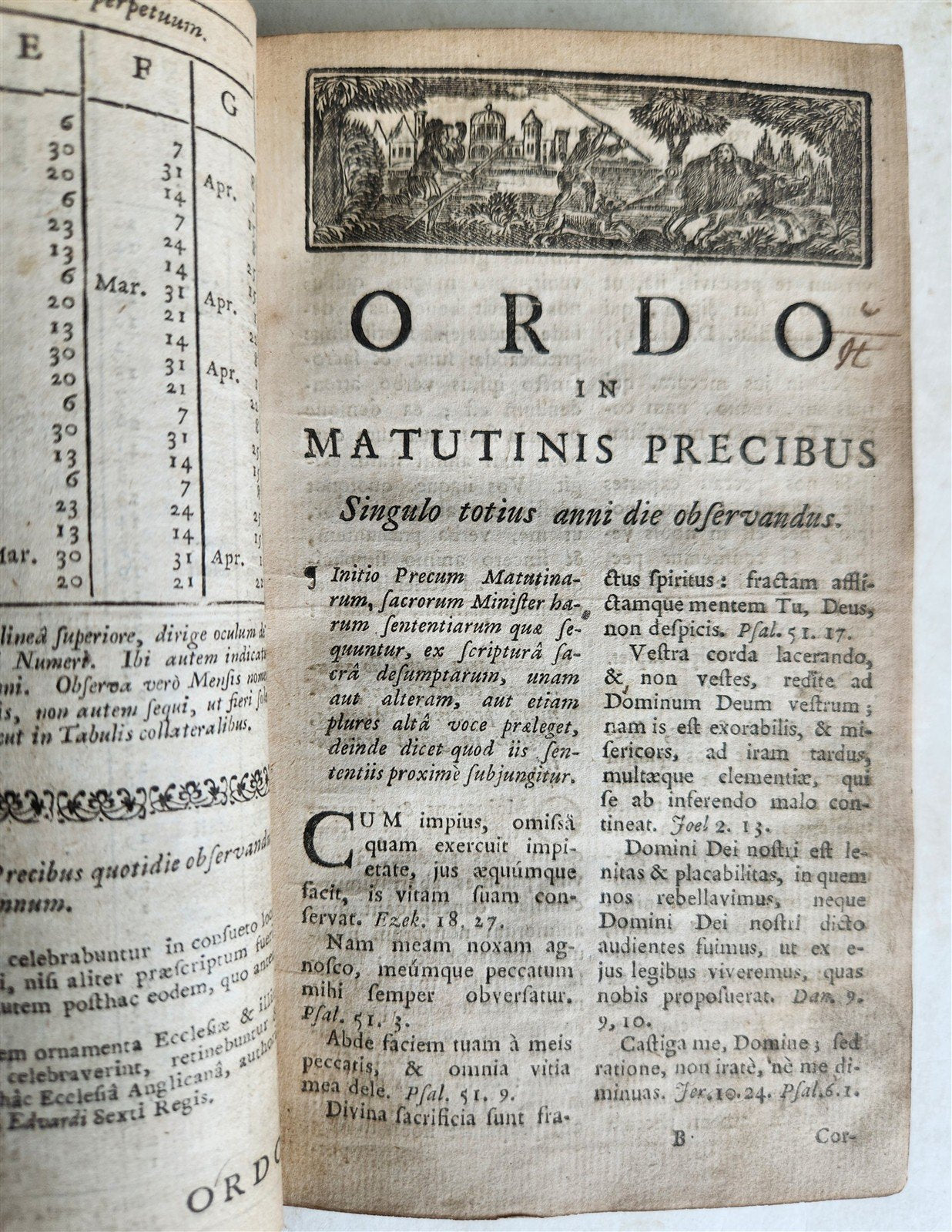 1727 LITURGIA seu LIBER in ENGLISH antique