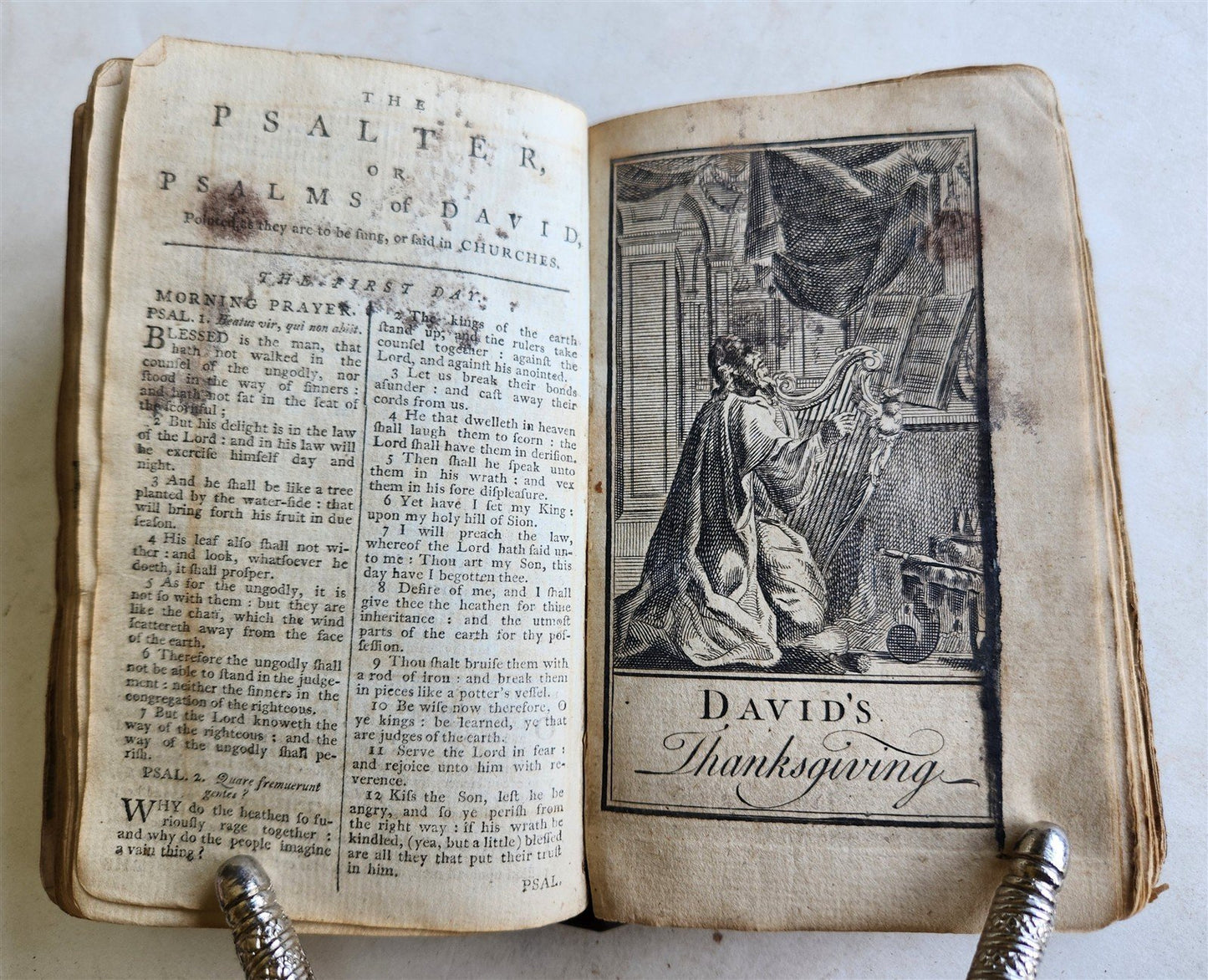 1790 BOOK OF COMMON PRAYER in ENGLISH antique ILLUSTRATED