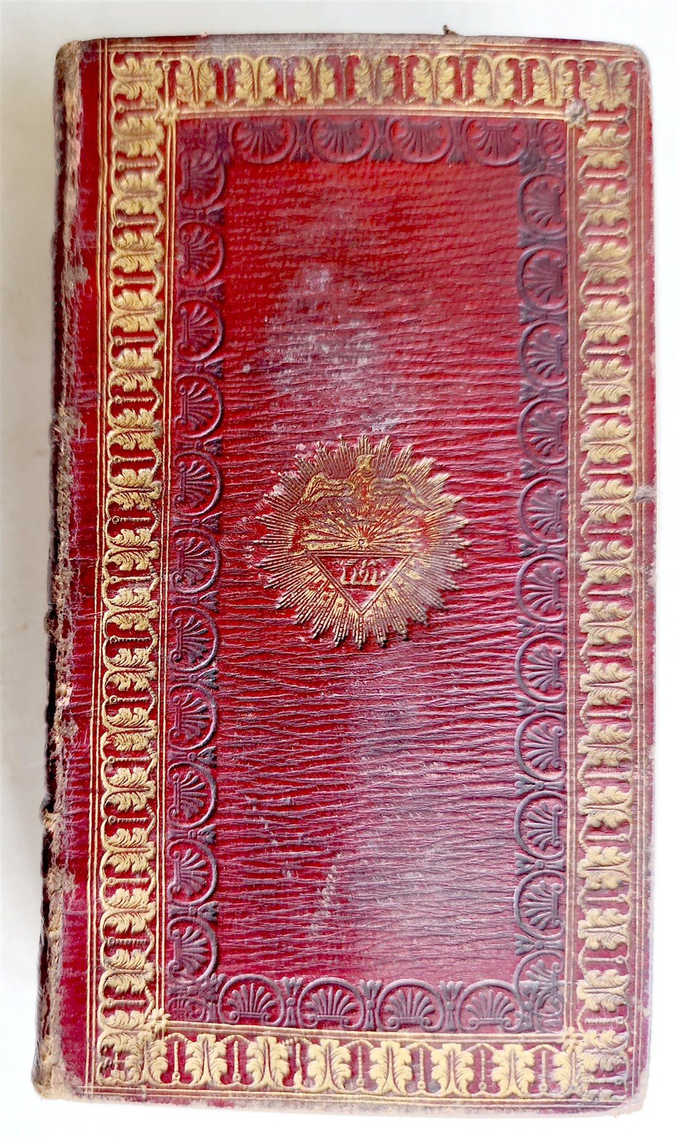 1801 MASONIC BOOK OF COMMON PRAYER in ENGLISH antique FINE RED MOROCCO BINDING