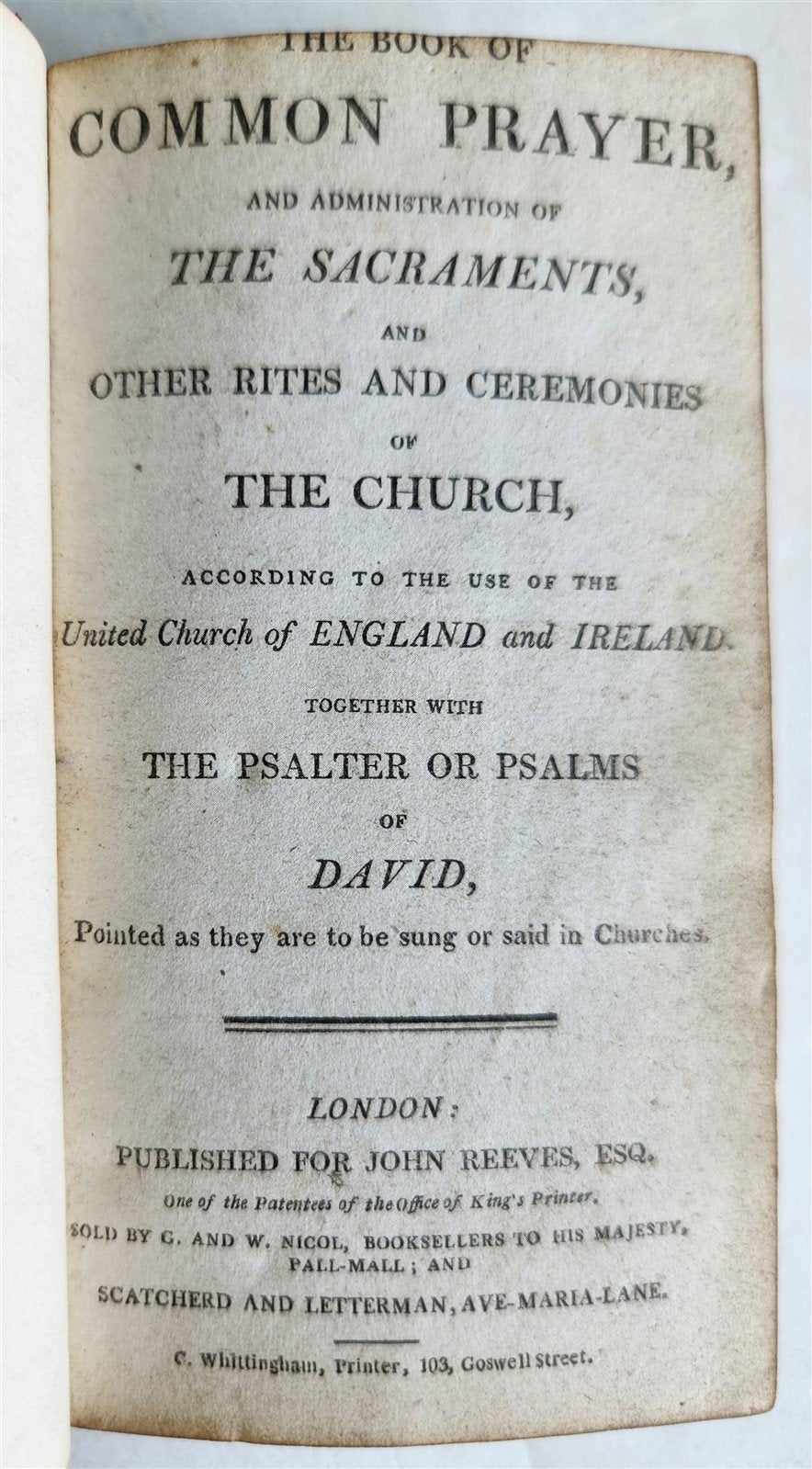 1801 MASONIC BOOK OF COMMON PRAYER in ENGLISH antique FINE RED MOROCCO BINDING